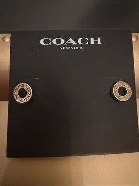 Coach Gold-Tone Donut Logo Stud Earrings